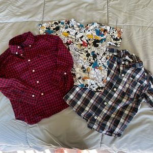 Lot of 3 Boy’s Shirts- 1 Ralph Lauren, 1 Disney, 1 Crazy 8 in Size 4T